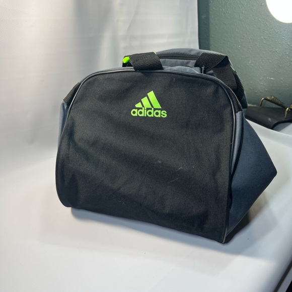 Adidas Gray/Green Sports Duffle, Small Gym Bag 17”x10” - Picture 4 of 7